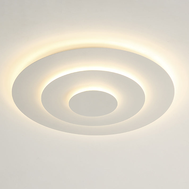 Lacquered Metal LED Flush Mount in Modern Concise Style Acrylic Geometric Ceiling Light in White