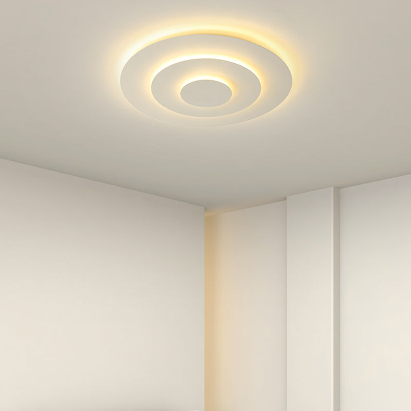 Lacquered Metal LED Flush Mount in Modern Concise Style Acrylic Geometric Ceiling Light in White