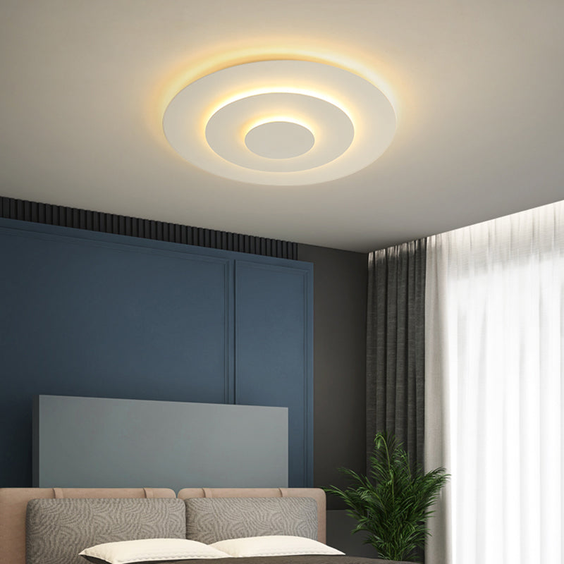 Lacquered Metal LED Flush Mount in Modern Concise Style Acrylic Geometric Ceiling Light in White