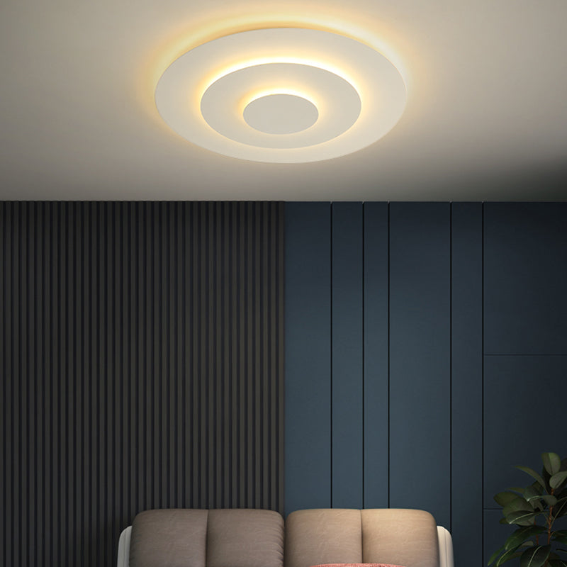 Lacquered Metal LED Flush Mount in Modern Concise Style Acrylic Geometric Ceiling Light in White