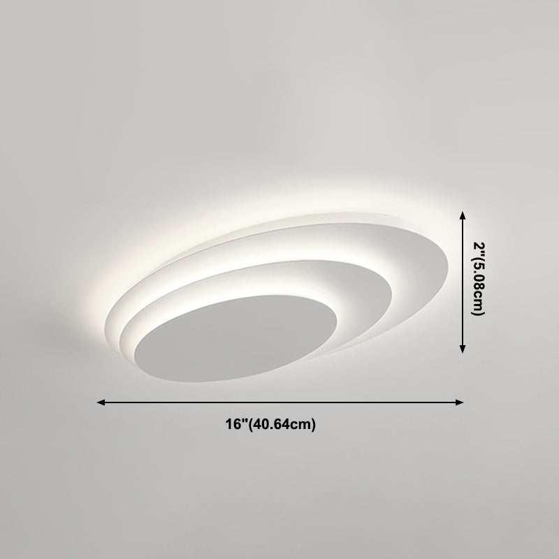 Lacquered Metal LED Flush Mount in Modern Concise Style Acrylic Geometric Ceiling Light in White