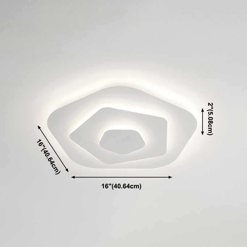 Lacquered Metal LED Flush Mount in Modern Concise Style Acrylic Geometric Ceiling Light in White