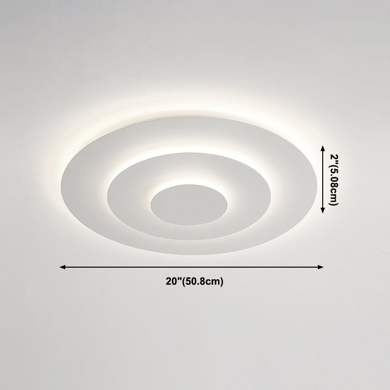 Lacquered Metal LED Flush Mount in Modern Concise Style Acrylic Geometric Ceiling Light in White