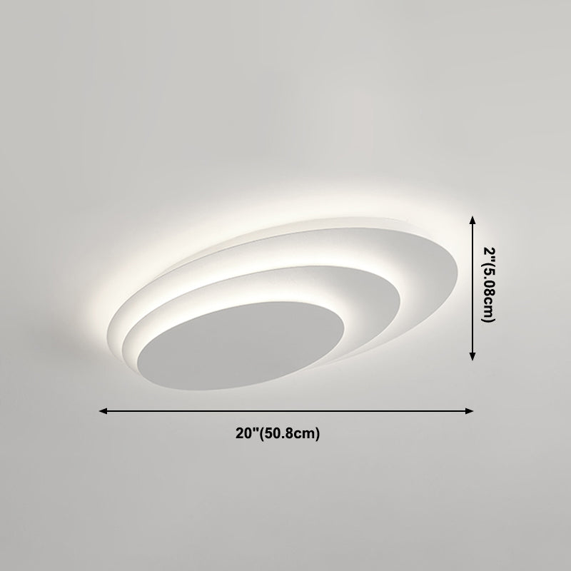 Lacquered Metal LED Flush Mount in Modern Concise Style Acrylic Geometric Ceiling Light in White