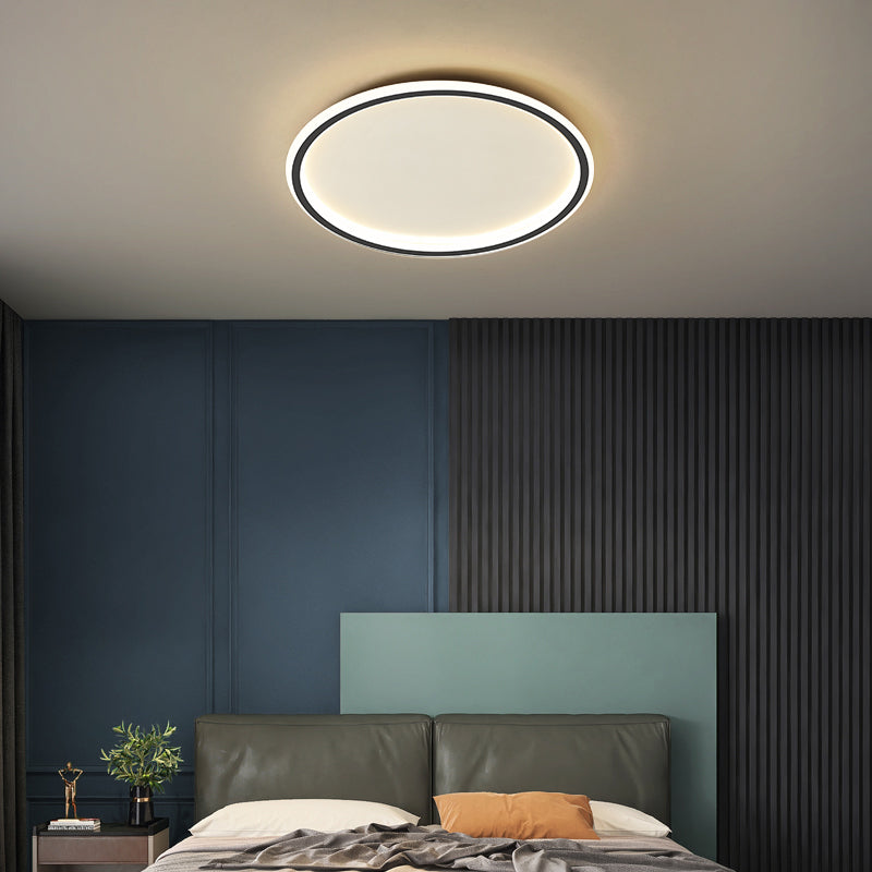 Lacquered Aluminium LED Flush Mount in Modern Simplicity Acrylic Circular Ceiling Light for Bedroom