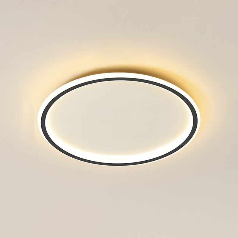 Lacquered Aluminium LED Flush Mount in Modern Simplicity Acrylic Circular Ceiling Light for Bedroom