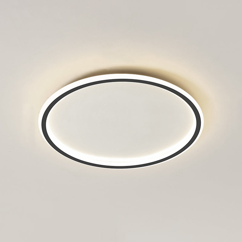 Lacquered Aluminium LED Flush Mount in Modern Simplicity Acrylic Circular Ceiling Light for Bedroom