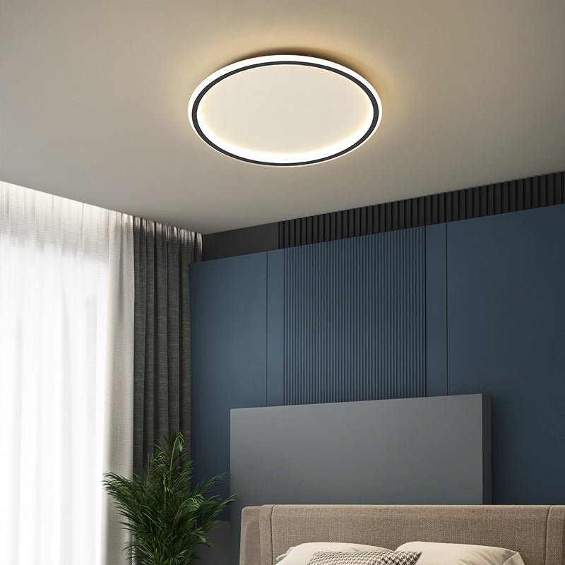 Lacquered Aluminium LED Flush Mount in Modern Simplicity Acrylic Circular Ceiling Light for Bedroom
