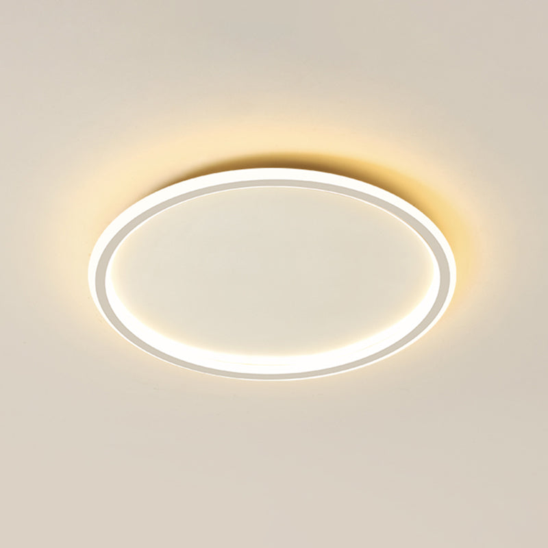 Lacquered Aluminium LED Flush Mount in Modern Simplicity Acrylic Circular Ceiling Light for Bedroom