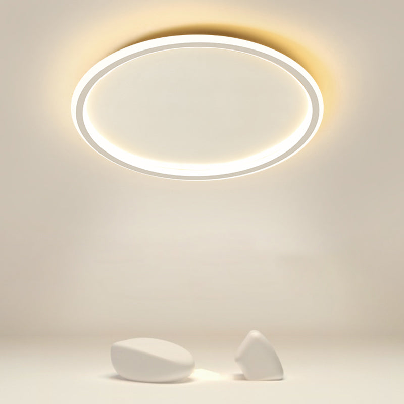 Lacquered Aluminium LED Flush Mount in Modern Simplicity Acrylic Circular Ceiling Light for Bedroom