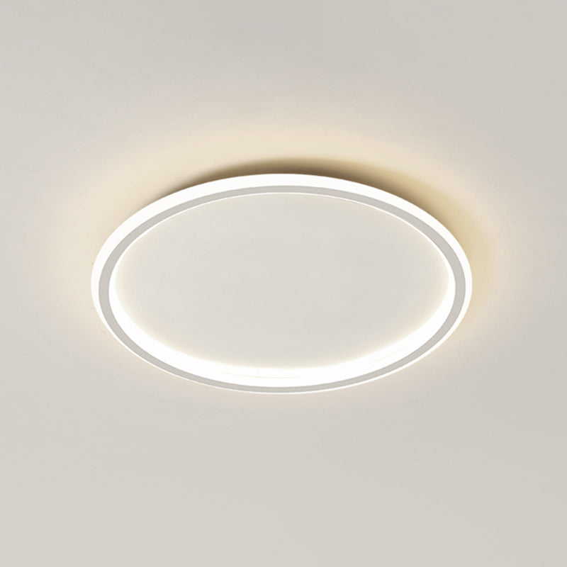 Lacquered Aluminium LED Flush Mount in Modern Simplicity Acrylic Circular Ceiling Light for Bedroom