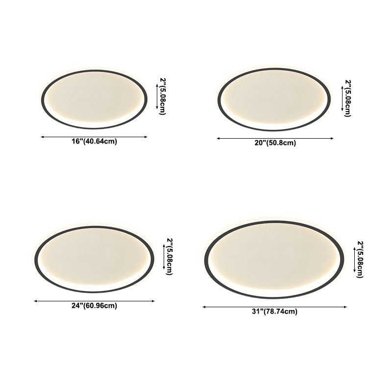 Lacquered Aluminium LED Flush Mount in Modern Simplicity Acrylic Circular Ceiling Light for Bedroom