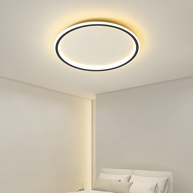 Lacquered Aluminium LED Flush Mount in Modern Simplicity Acrylic Circular Ceiling Light for Bedroom