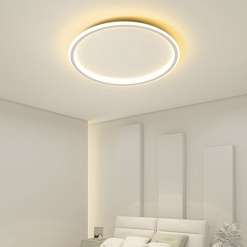 Lacquered Aluminium LED Flush Mount in Modern Simplicity Acrylic Circular Ceiling Light for Bedroom