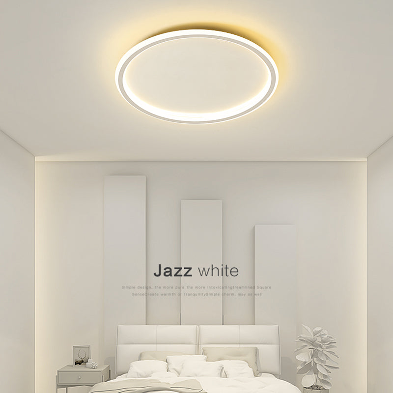 Lacquered Aluminium LED Flush Mount in Modern Simplicity Acrylic Circular Ceiling Light for Bedroom