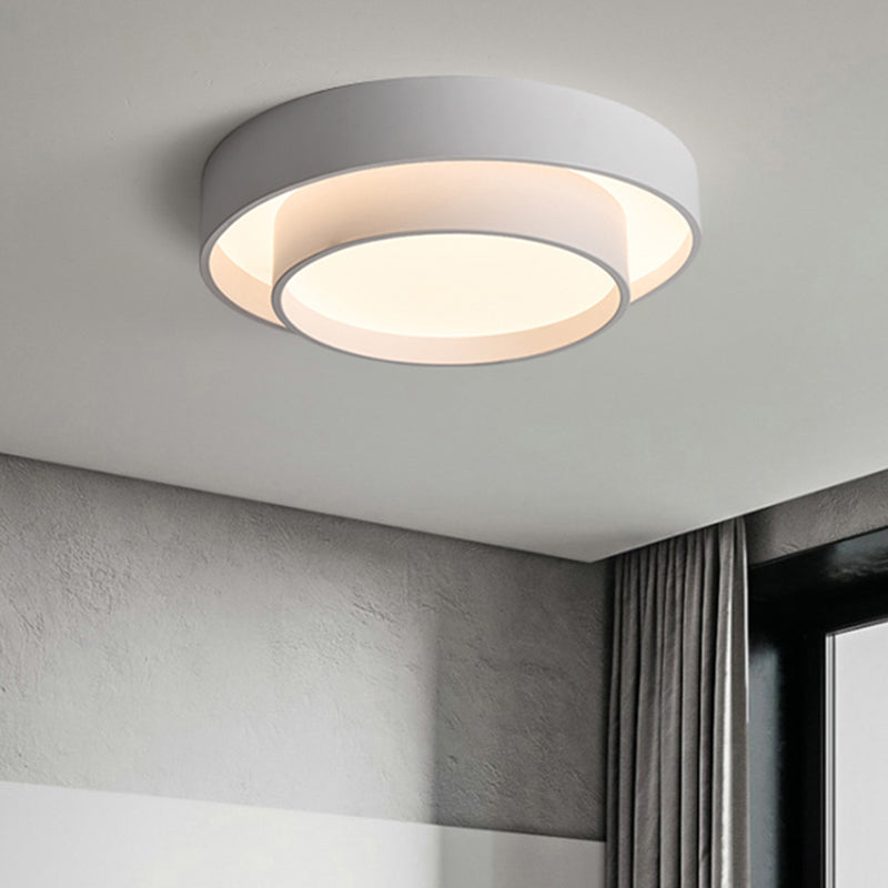Lámpara de techo LED de hierro lacado, montaje empotrado circular de acrílico de estilo minimalista moderno