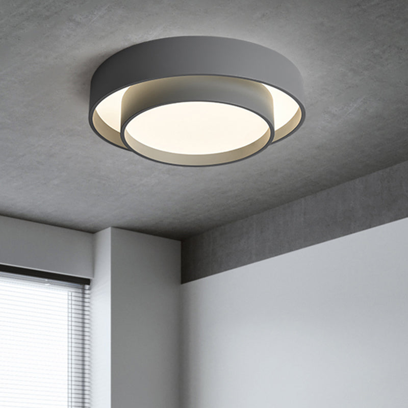 Lámpara de techo LED de hierro lacado, montaje empotrado circular de acrílico de estilo minimalista moderno