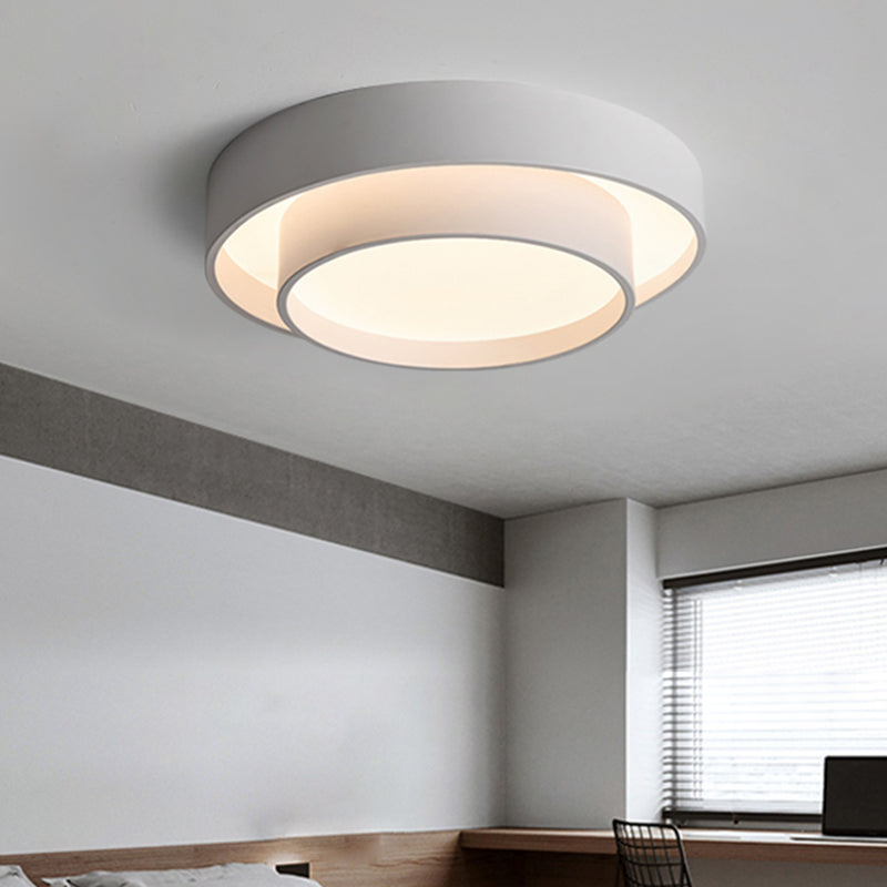 Lámpara de techo LED de hierro lacado, montaje empotrado circular de acrílico de estilo minimalista moderno