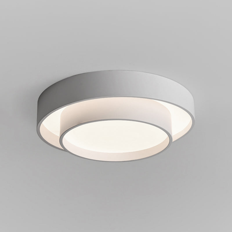 Lámpara de techo LED de hierro lacado, montaje empotrado circular de acrílico de estilo minimalista moderno