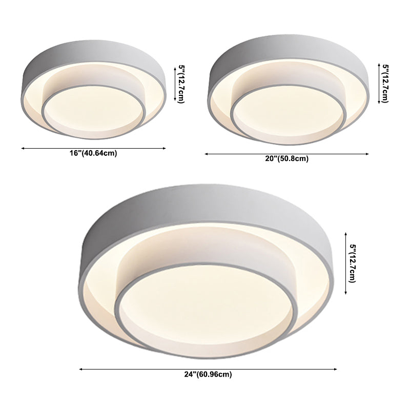 Lámpara de techo LED de hierro lacado, montaje empotrado circular de acrílico de estilo minimalista moderno