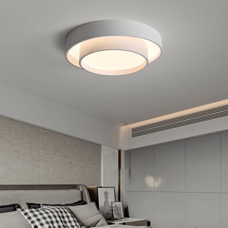 Lámpara de techo LED de hierro lacado, montaje empotrado circular de acrílico de estilo minimalista moderno