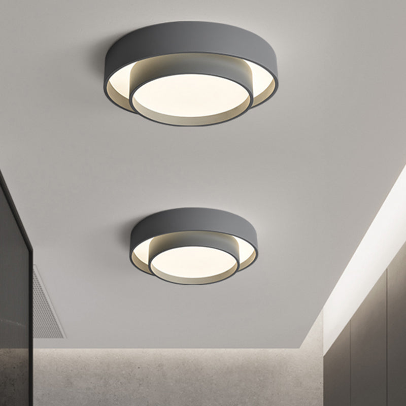 Lámpara de techo LED de hierro lacado, montaje empotrado circular de acrílico de estilo minimalista moderno