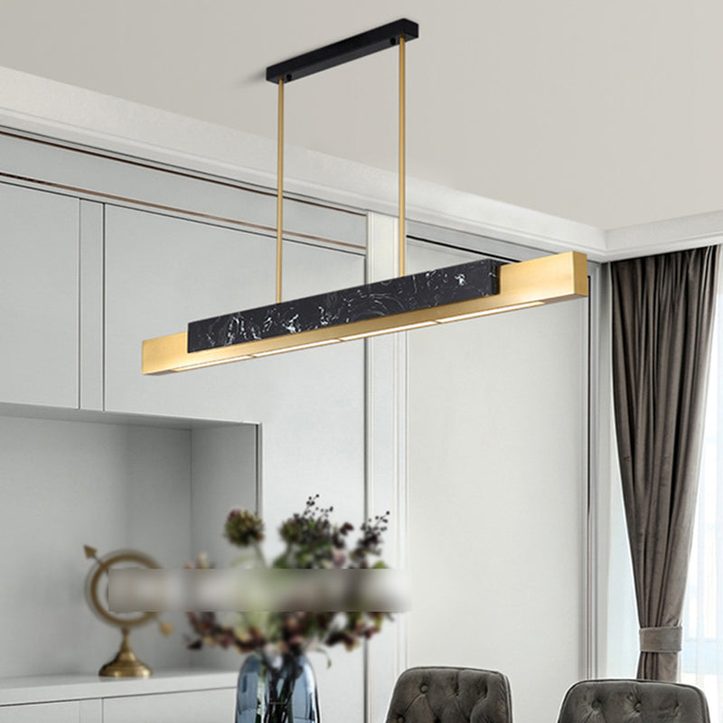 Modern Style Linear Pendant Lighting Metal 1- Light Island Light Fixture