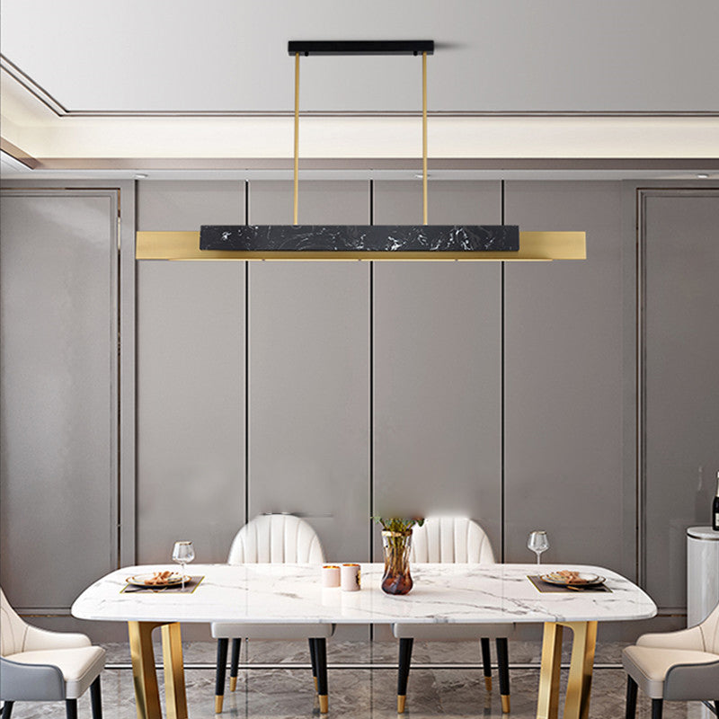 Modern Style Linear Pendant Lighting Metal 1- Light Island Light Fixture