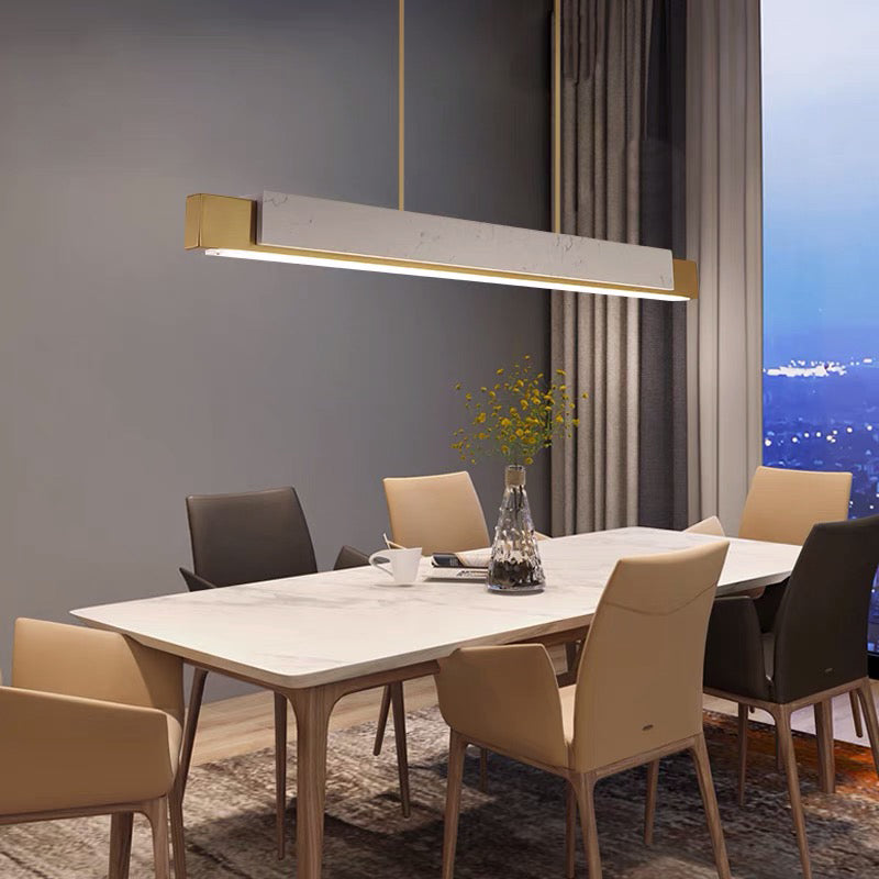 Modern Style Linear Pendant Lighting Metal 1- Light Island Light Fixture