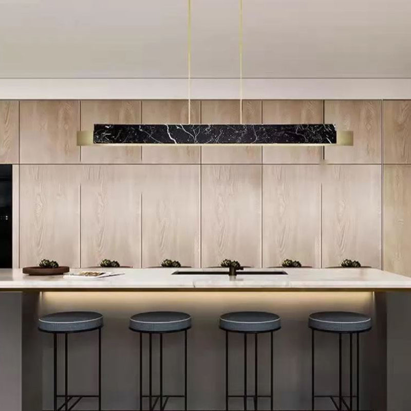 Modern Style Linear Pendant Lighting Metal 1- Light Island Light Fixture