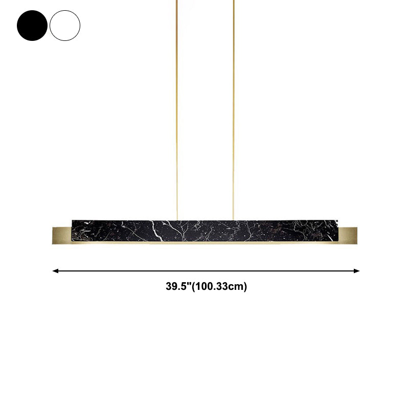 Modern Style Linear Pendant Lighting Metal 1- Light Island Light Fixture