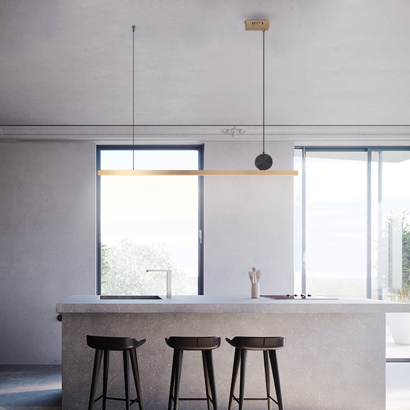 Estilo moderno colgante colgante lineal metal 1- lámpara colgante de luz
