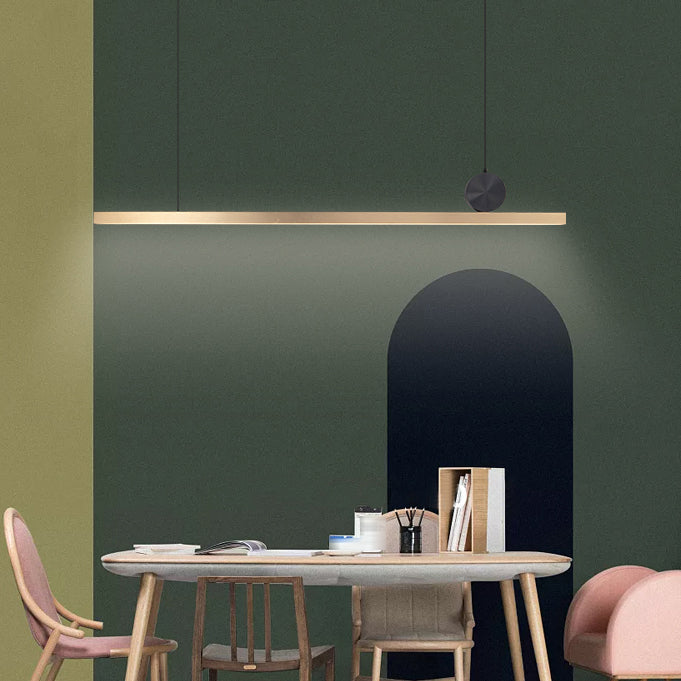 Modern Style Linear Hanging Pendant Light Metal 1- Light Pendant Light Fixture