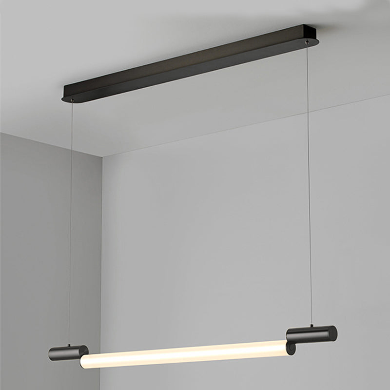Luz de colgante lineal de estilo moderno acrílico 1 lámpara de la isla ligera