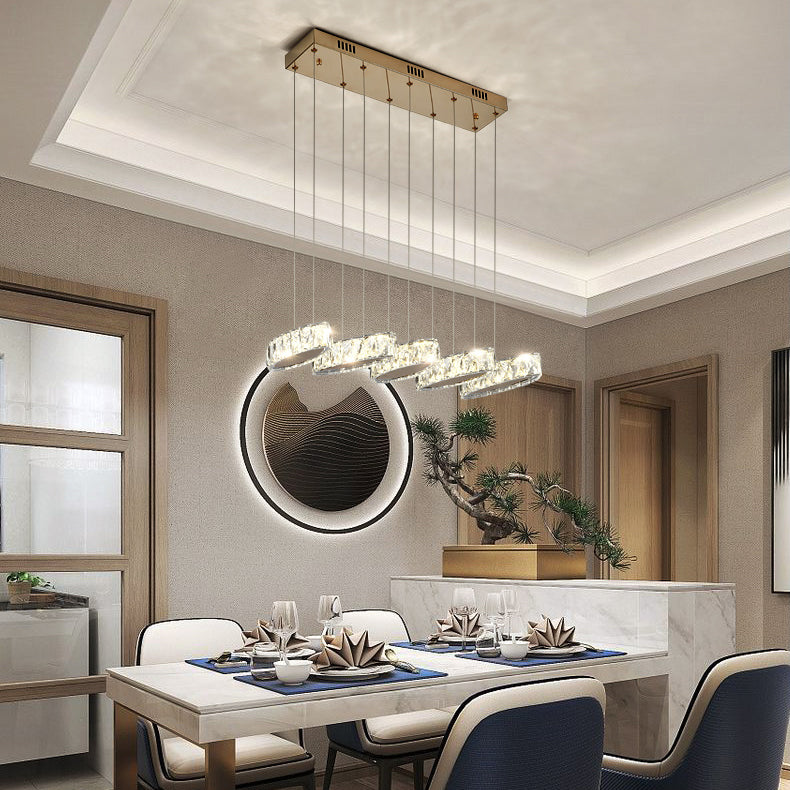 Luces colgantes contemporáneos accesorios de colgantes lineales Cristal para la isla de cocina