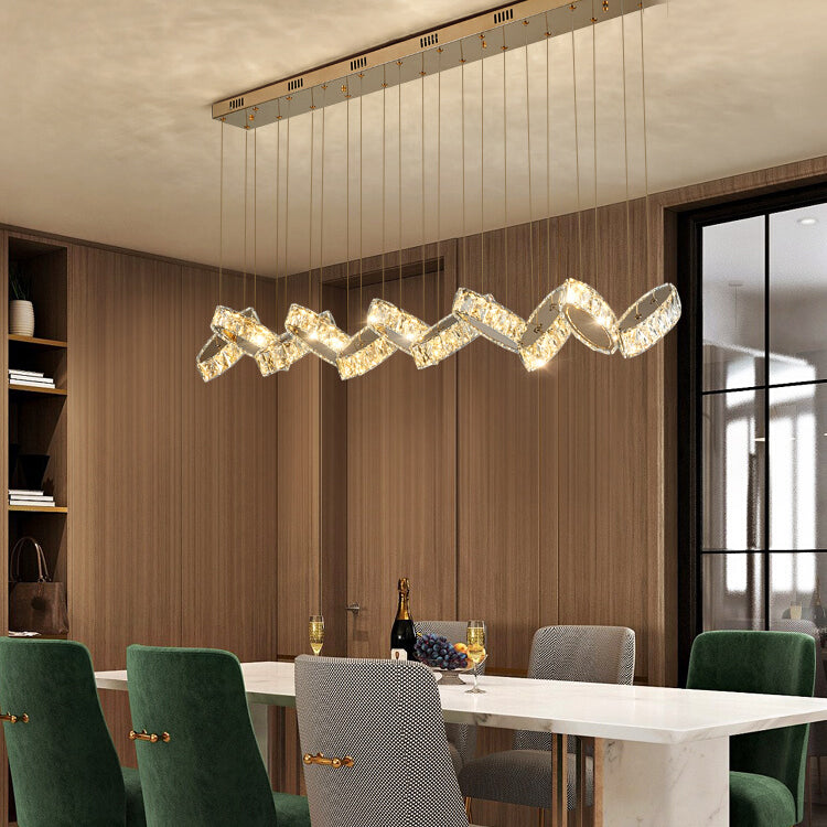 Luces colgantes contemporáneos accesorios de colgantes lineales Cristal para la isla de cocina