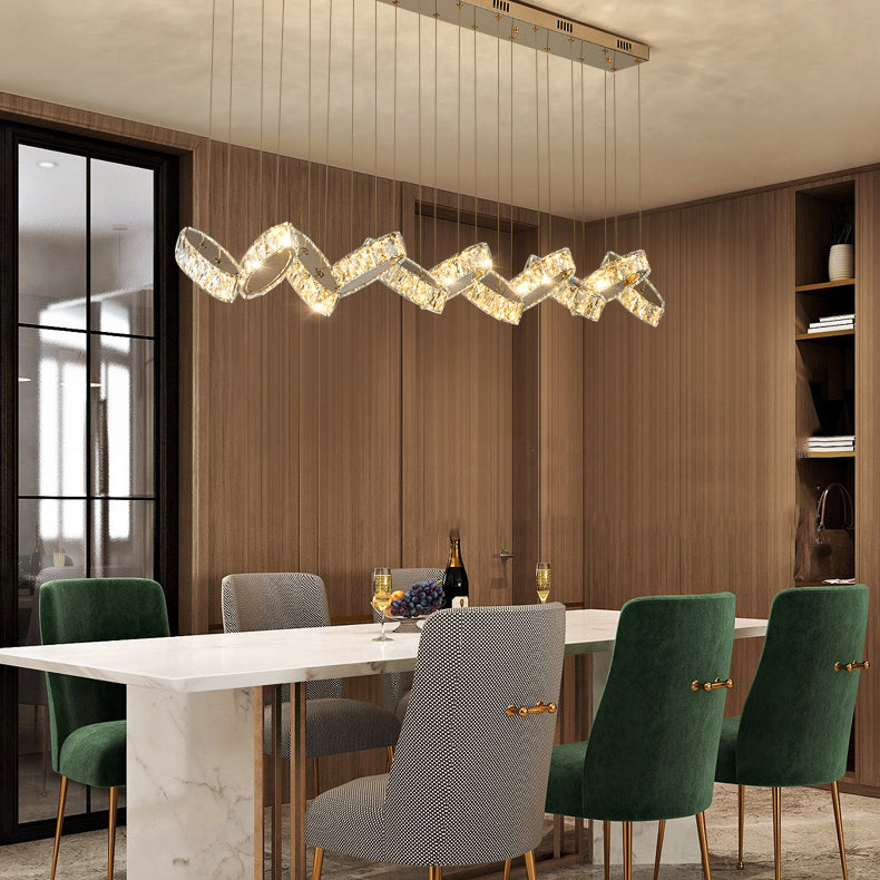 Luces colgantes contemporáneos accesorios de colgantes lineales Cristal para la isla de cocina