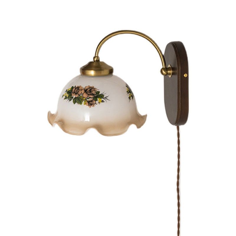 Lámparas de doma de estilo moderno lámparas de madera 1 iluminación de pared ligera montada en la pared