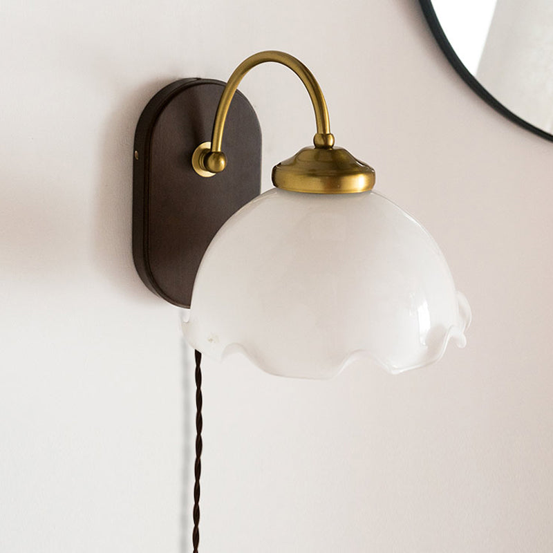 Lámparas de doma de estilo moderno lámparas de madera 1 iluminación de pared ligera montada en la pared