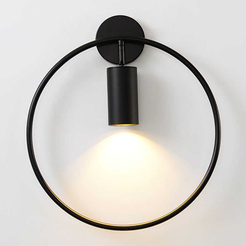 Nordic Metal Wall Light Circle 11" Wide LED Reading Wall Sconce for Living Room