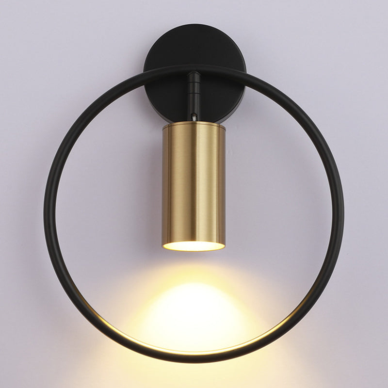 Nordic Metal Wall Light Circle 11" Wide LED Reading Wall Sconce for Living Room