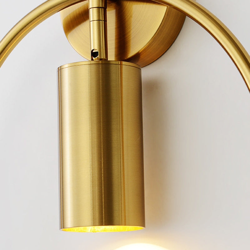 Nordic Metal Wall Light Circle 11" Wide LED Reading Wall Sconce for Living Room