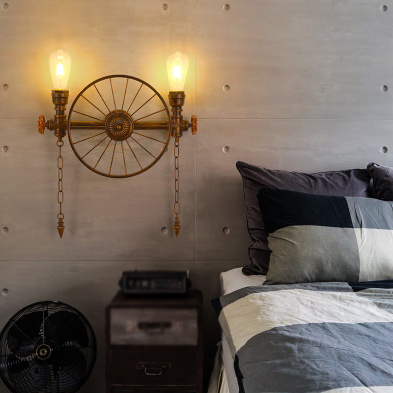 Industrial Metall Wandleuchte Wasserrohr Multi -Licht Wandleuchte für Café