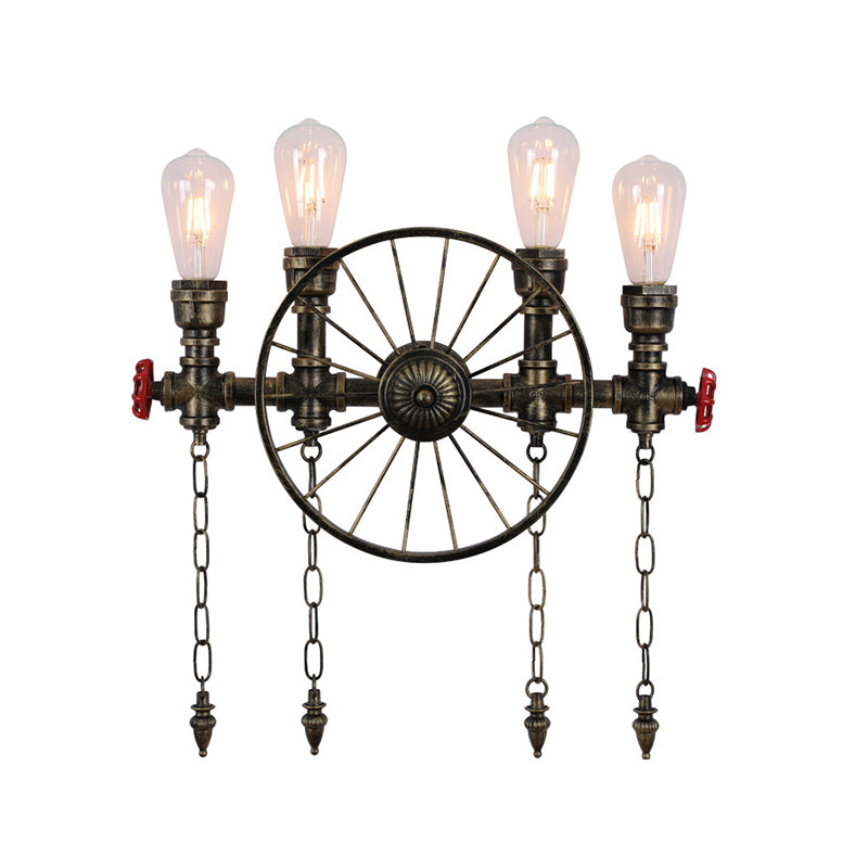 Industrial Metall Wandleuchte Wasserrohr Multi -Licht Wandleuchte für Café