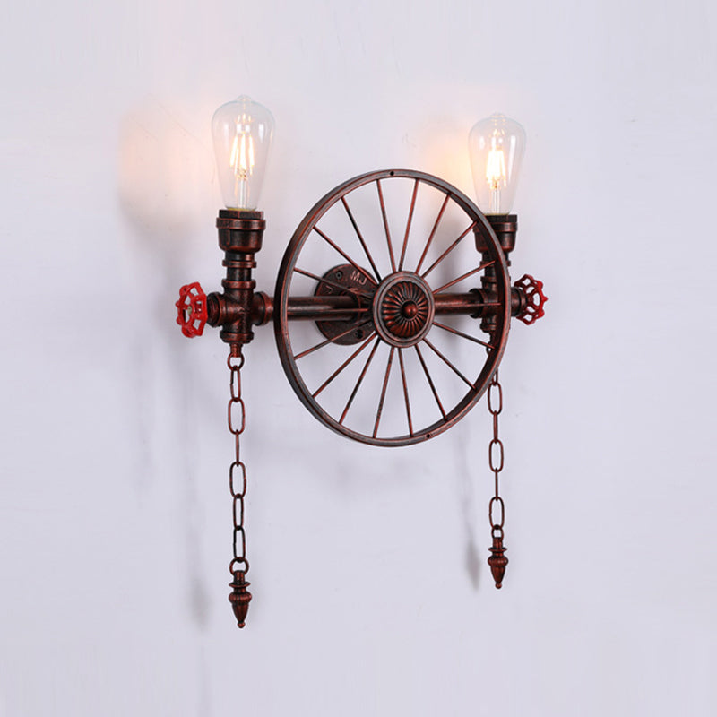 Industrial Metall Wandleuchte Wasserrohr Multi -Licht Wandleuchte für Café