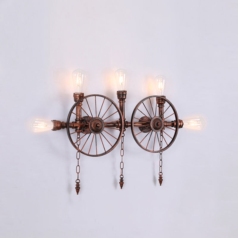 Industrial Metall Wandleuchte Wasserrohr Multi -Licht Wandleuchte für Café