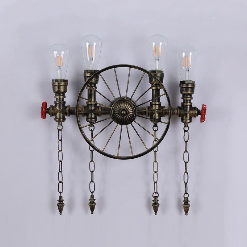 Industrial Metall Wandleuchte Wasserrohr Multi -Licht Wandleuchte für Café