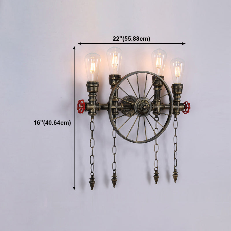 Industrial Metall Wandleuchte Wasserrohr Multi -Licht Wandleuchte für Café