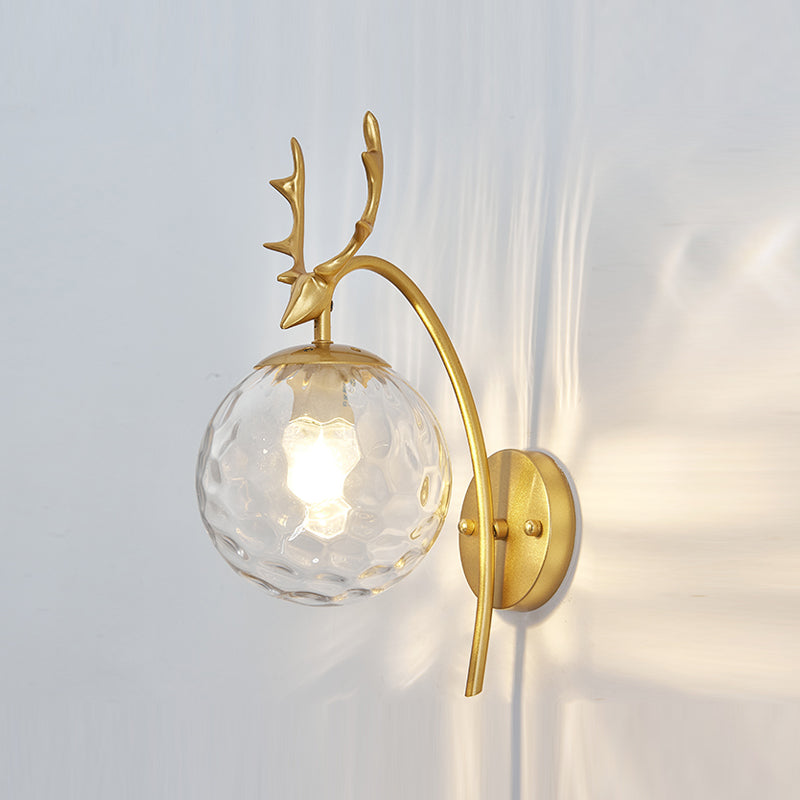 1 Light Spherical Wall Sconce Modern Style Glass Wall Lighting for Living Room