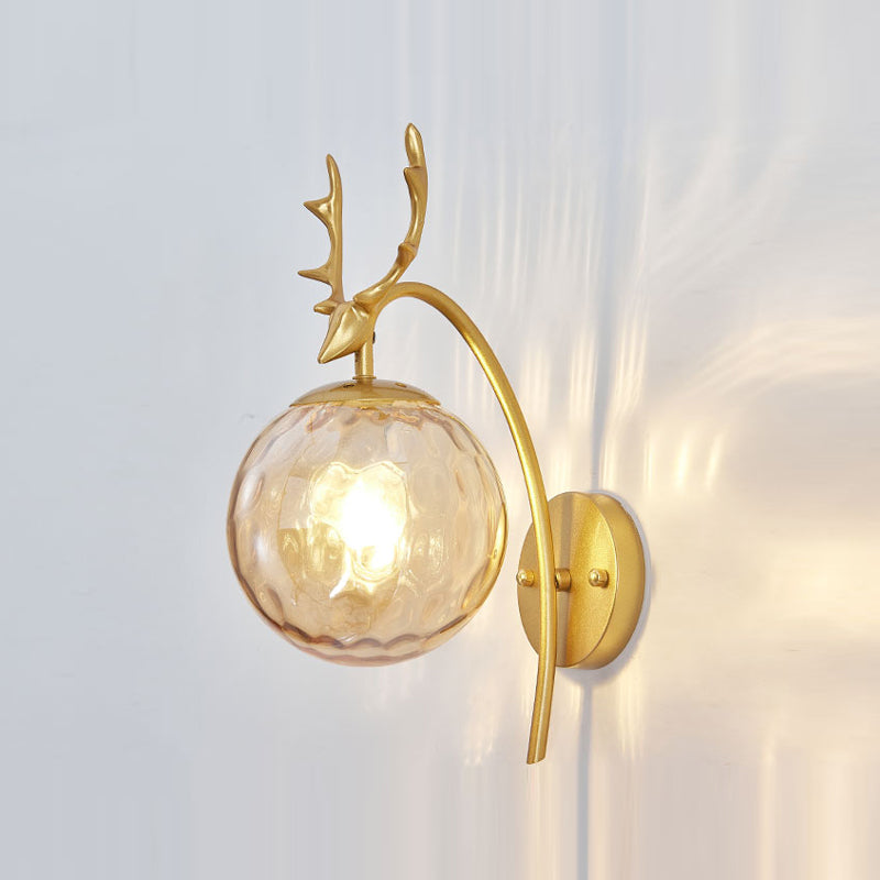 1 Light Spherical Wall Sconce Modern Style Glass Wall Lighting for Living Room